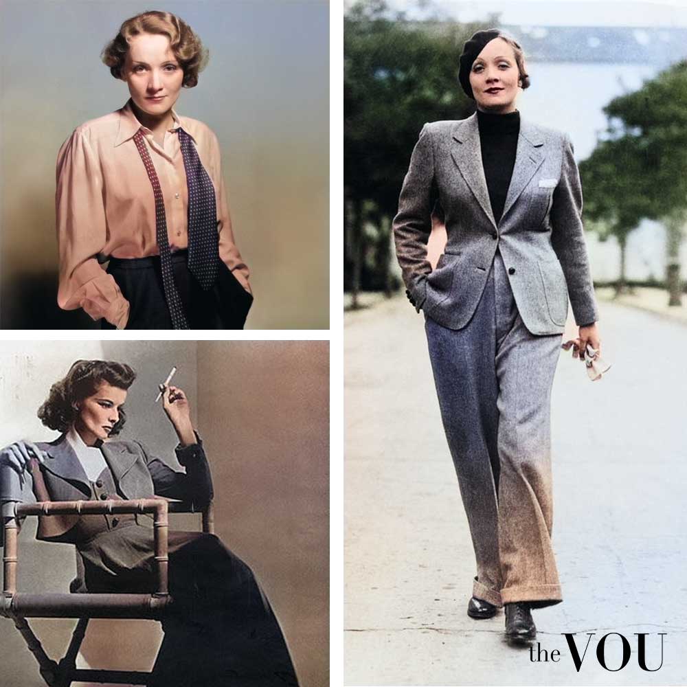 Marlene Dietrich and Katharine Hepburn's Boyish Style