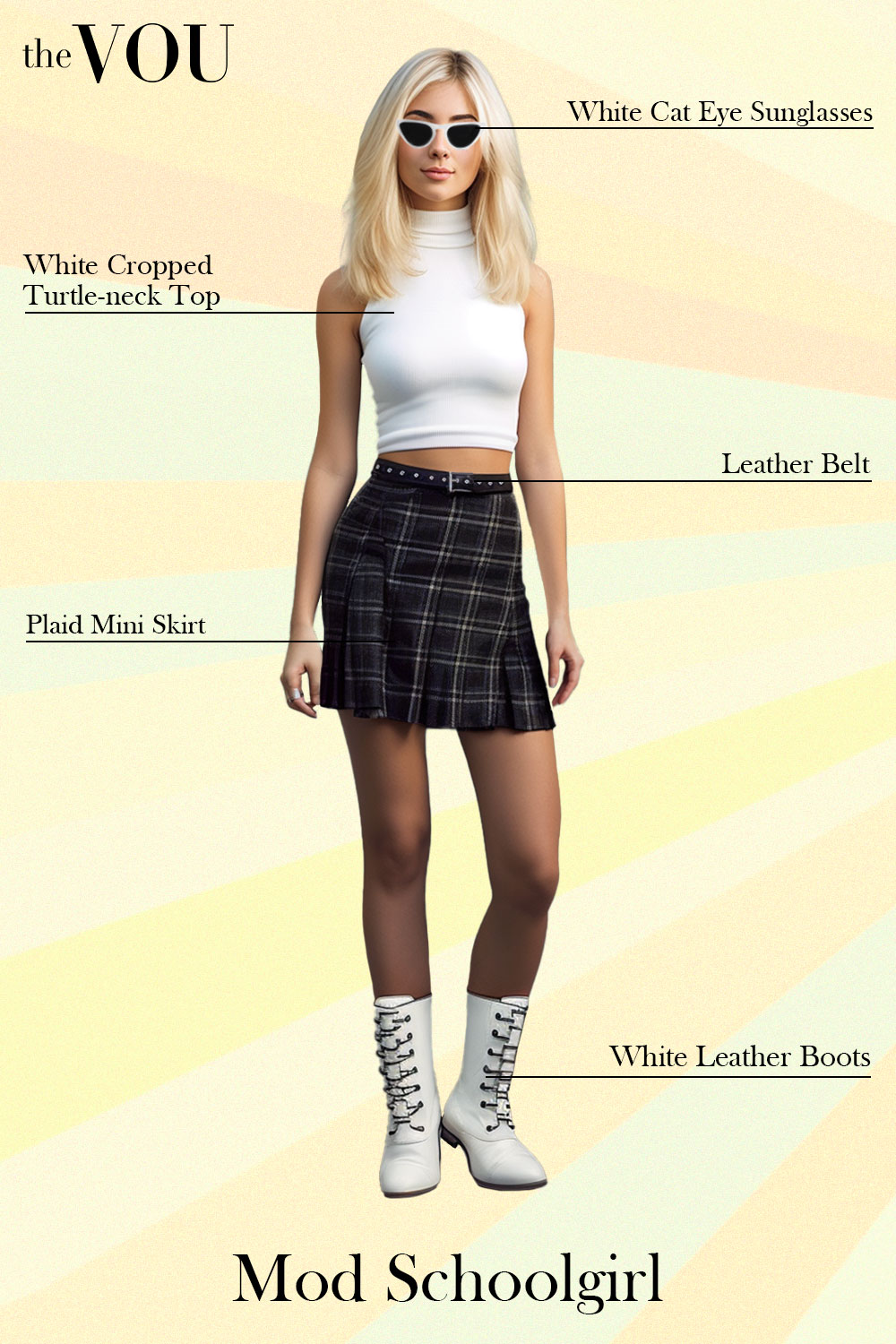 Mod style schoolgirl outfit