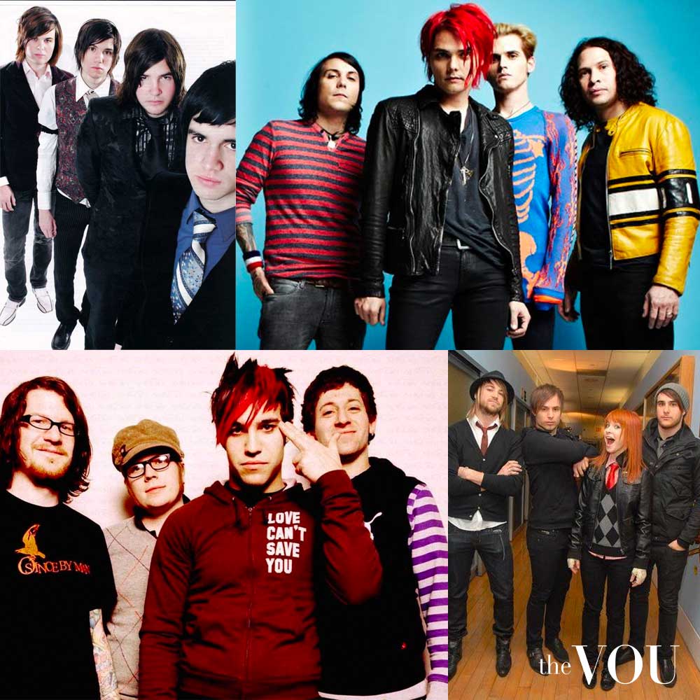 My Chemical Romance, Fall Out Boy, Panic! At The Disco, Paramore 1990s Emo fashion