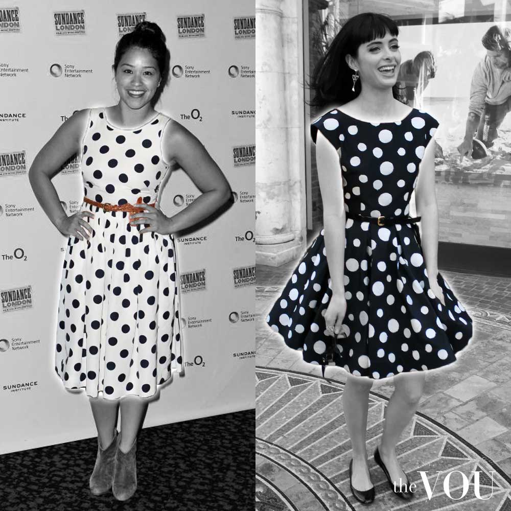 Pin-up style A-line polka dot dress