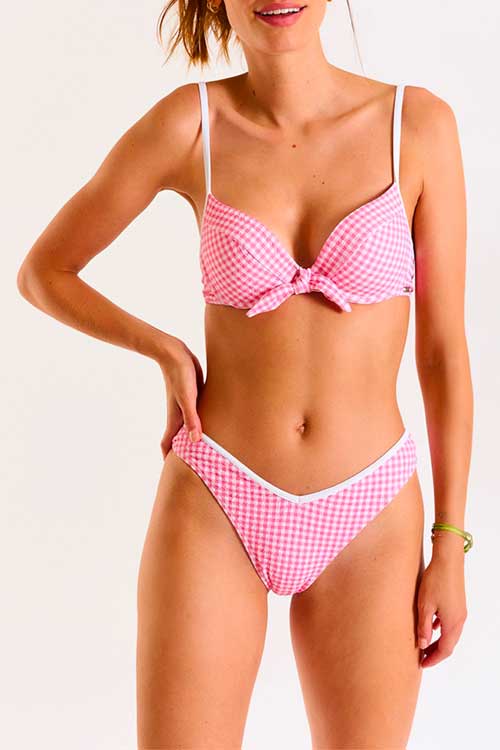 Pink Gingham Bikini Set