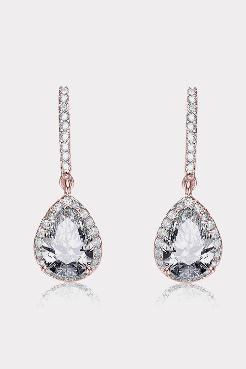 Rhodium Plated Teardrop Earrings - Elegant And Sophisticated Earrings For Any Occasion.