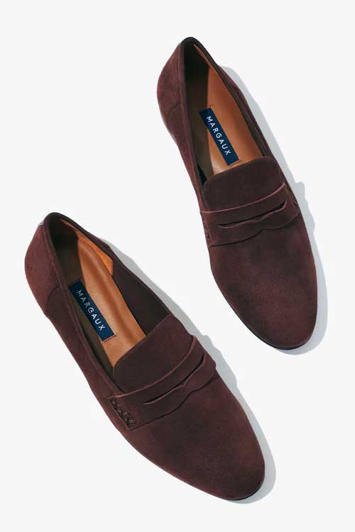 Teddy Girl style suede loafers