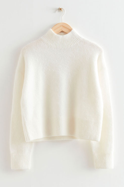 & Other Stories Clean Girl Aesthetic Knit Sweater in White