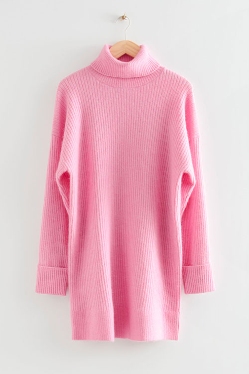 & Other Stories Clean Girl Aesthetic Knit Dress in Pink