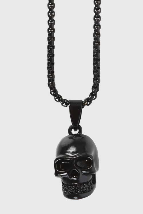 Black Obsidian Skull Necklace