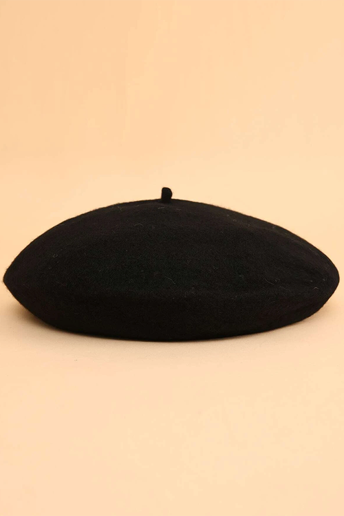 Classic Simple Solid Beret For Daily Life Black
