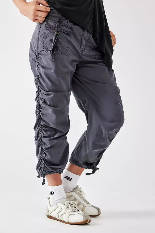 Cropped Black Cargo Trouser Pant