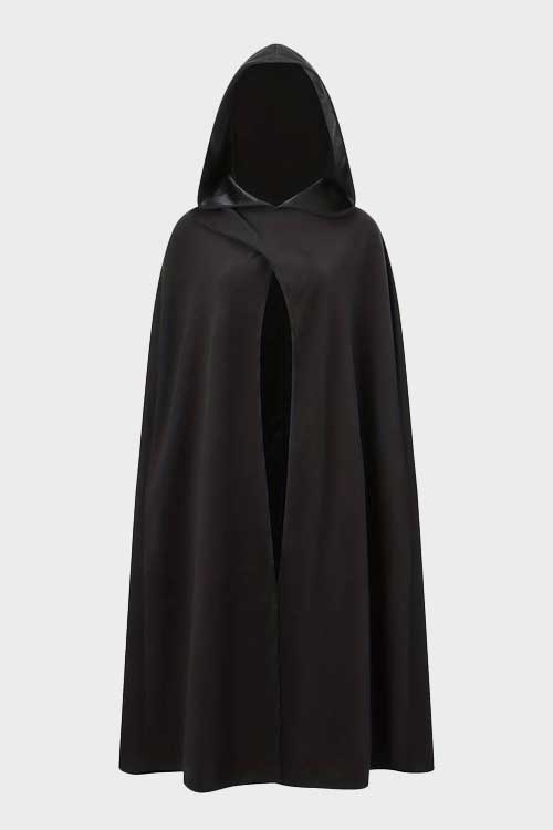 Gothic Solid Split Hooded Cloak, Elegant Cosplay Cloak For Fall & Winter, Women's Clothing