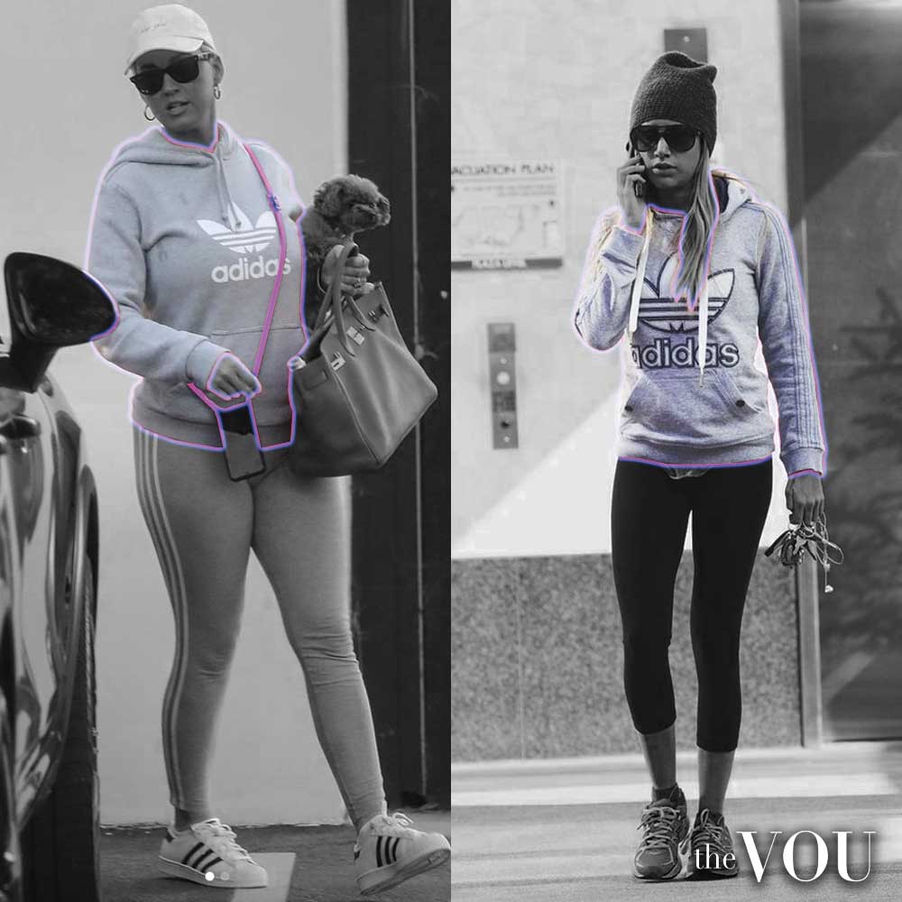 Katy Perry and Ashley Tisdale in Adidas hoodies