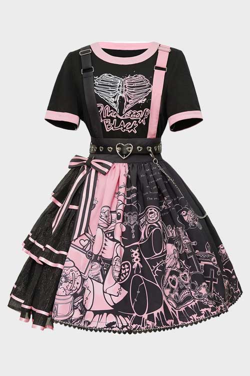 Mingyuezai Women's Lolita Dress Gothic Punk Skirt Party Halloween Costume Cosplay