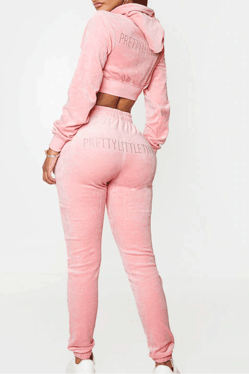 Shape Dusty Pink Velour Skinny Sweatpants