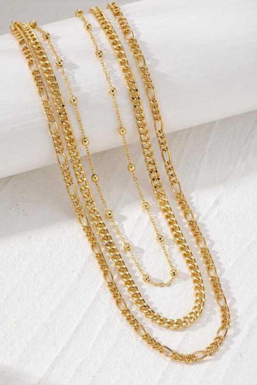 Simple Multi-Layered Chain Necklace For Women