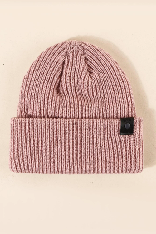 Unisex Simple Leather Buckle Y2k Style Warm Breathable Knit Hat, Suitable For Daily Outdoors Wear In Autumn And Winter