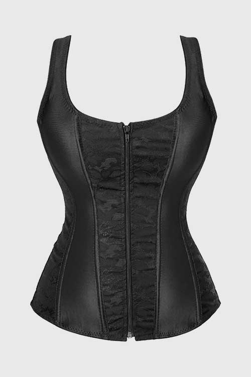 Zhitunemi Women Sexy Boned Lace up Corsets and Strap Bustiers Top Overbust Shaper