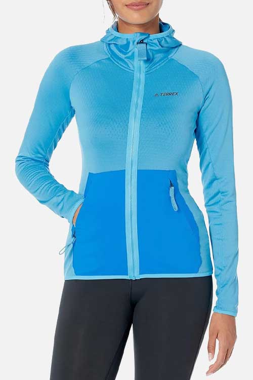 adidas Women's Terrex Tech Fleece Light Hooded Hiking Jacket