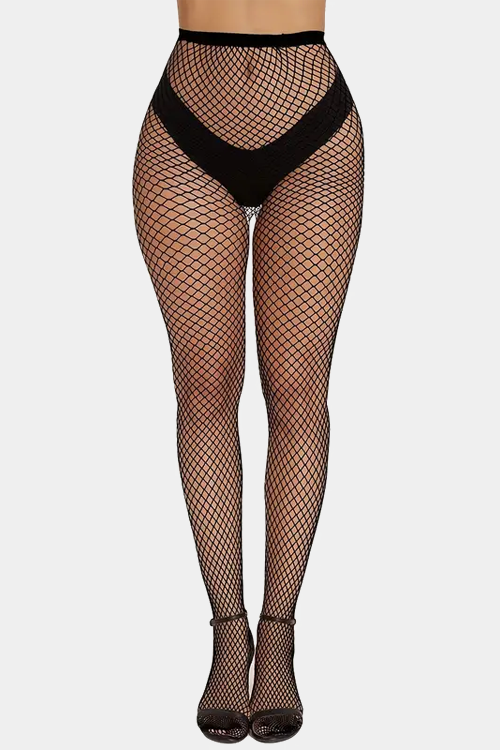 Sheer Fishnet Tights, Hollow Out High Waist Mesh Pantyhose, Women's Stockings & Hosiery