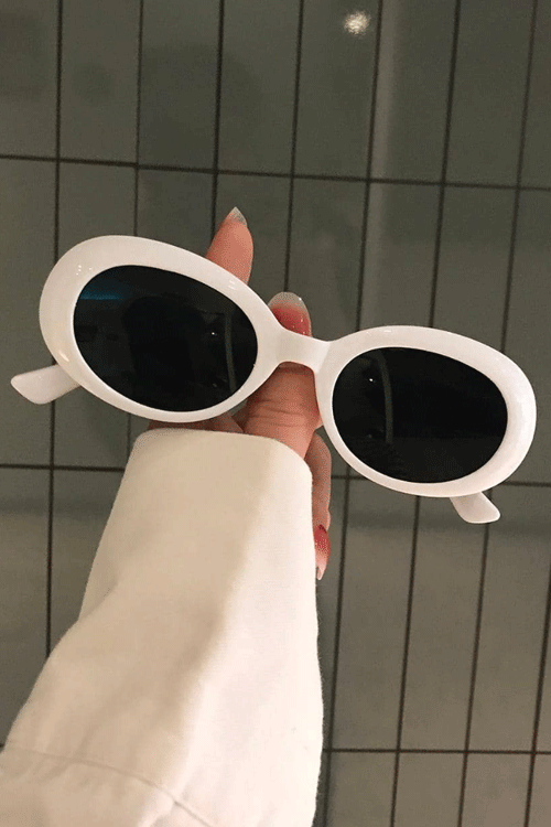 White Coated Oval-shaped Fashionable Women's Eyeglasses