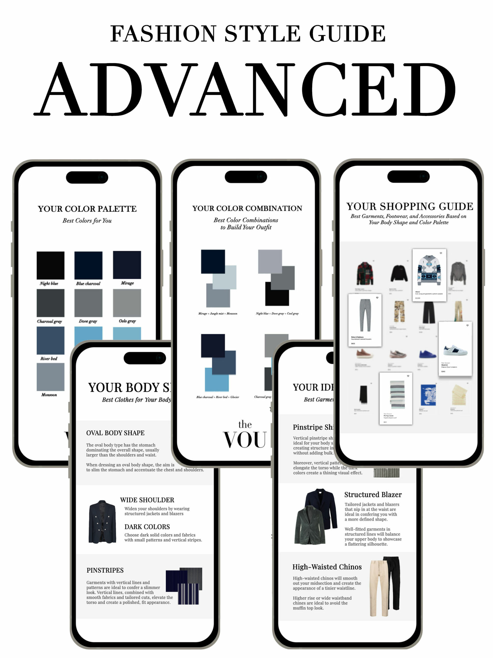 Fashion style guide for men advanced package