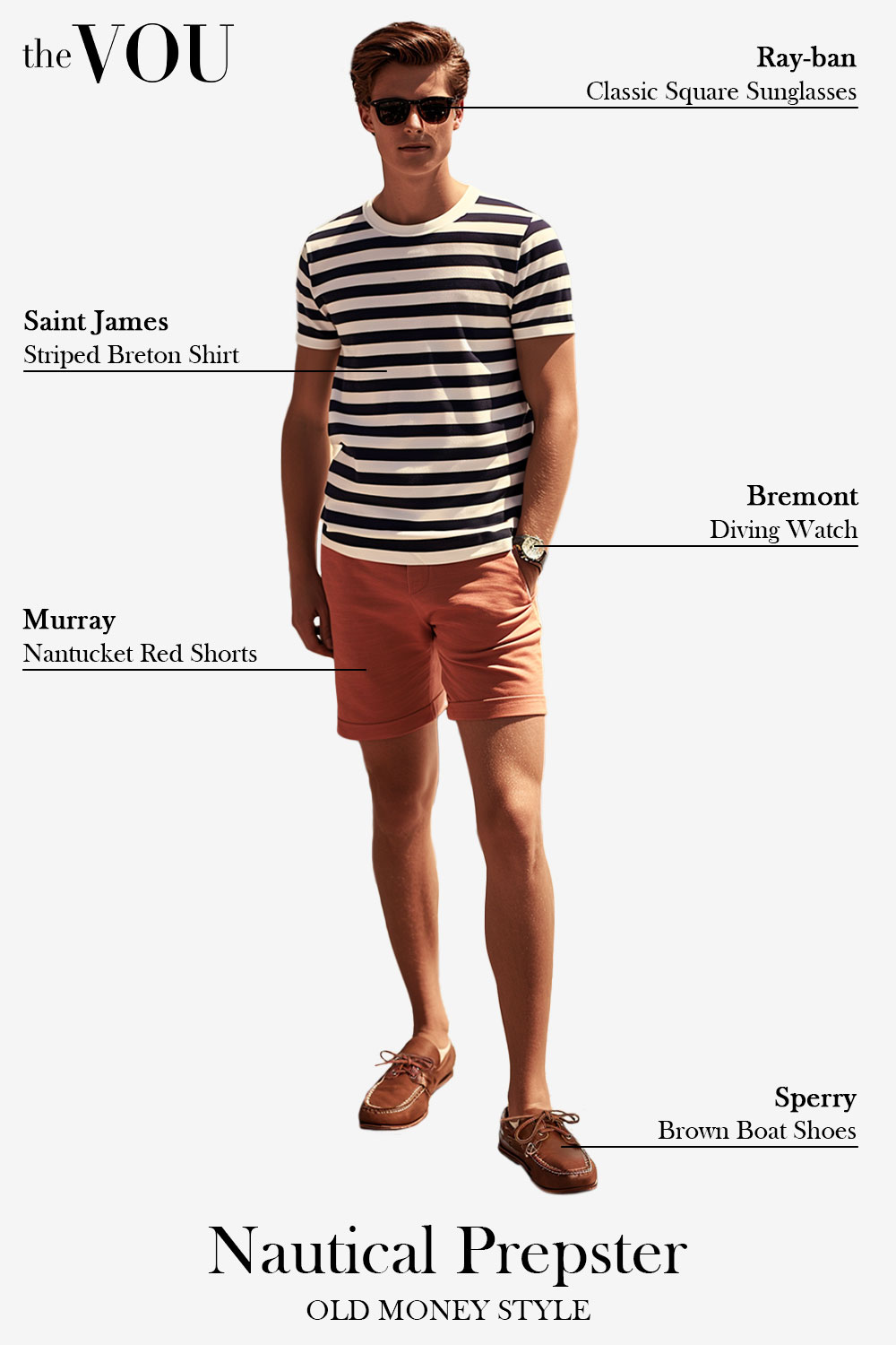 Preppy-inspired Old Money outfit idea Nautical Prepster look