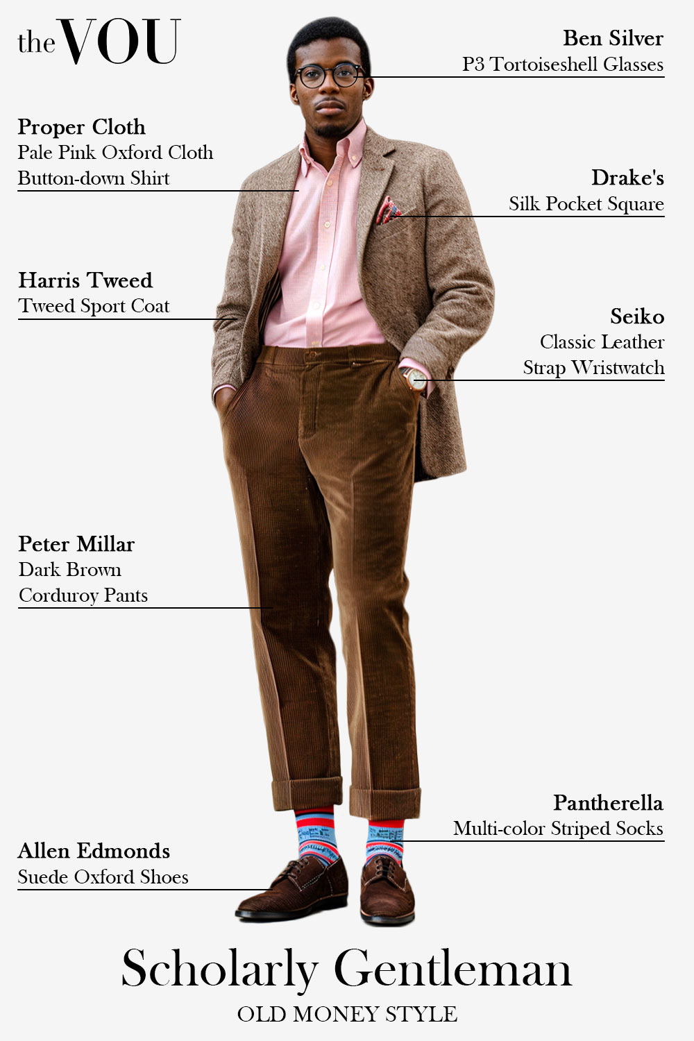 Preppy Old Money style Ivy League Scholarly look outfit idea