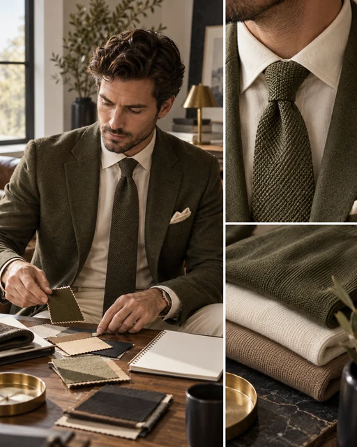 AI-generated menswear styling collage; illustrative, not Roger Murillo or their client work.