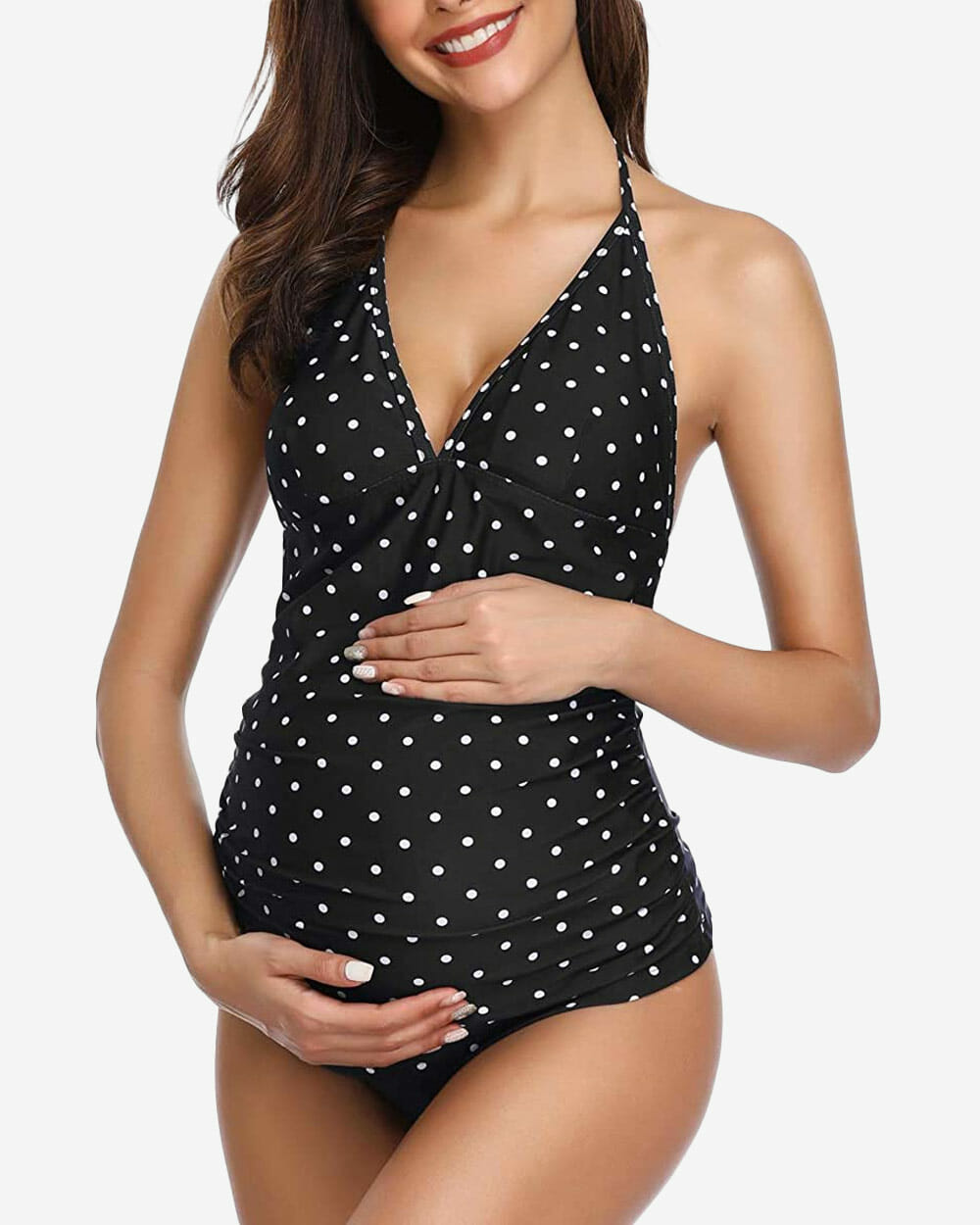 MiYang Halter Neck Maternity Tankini swimsuit