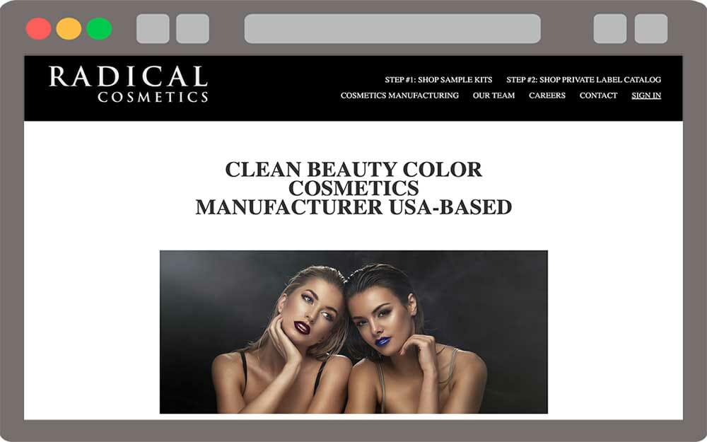 Radical Cosmetics private label cosmetics 