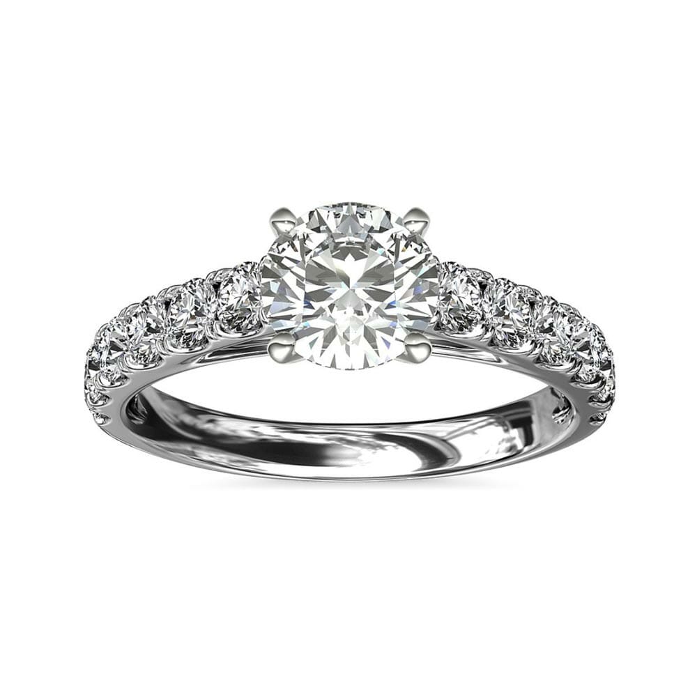 Riviera Cathedral Pavé Diamond Engagement Ring