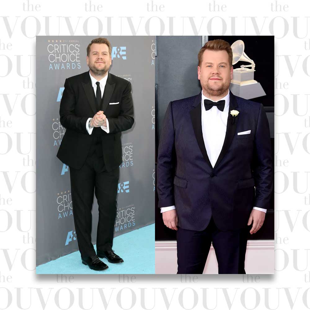 James Corden in black tie outfit