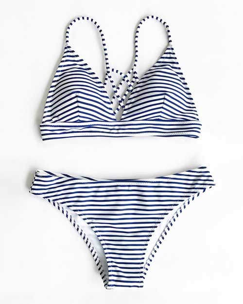 Cupshe Hit Summer Stripe Bikini Set