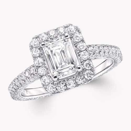 Constellation Emerald Cut Diamond Engagement Ring