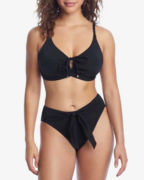 Black All Sizes Swell Tropical Tie Bra Womens Beachwear Bikini Top