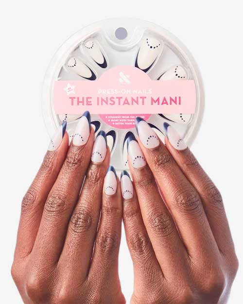 Dotted French Press-on Nails