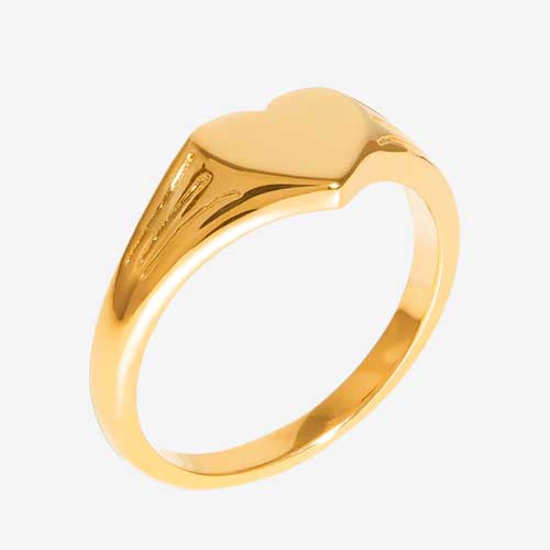 Missoma Engravable Heart Simple Signet Promise Ring