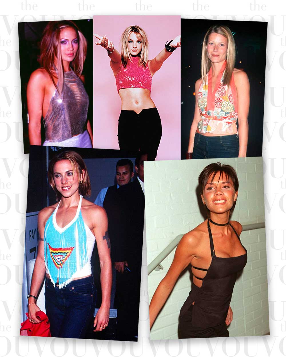 Halter-Neck Tops 90s fashion - 1990s later necks, nineties halternecks, 90 fashion decade