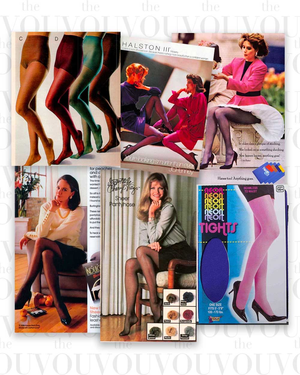 80s Sheer Tights - eighties tights styles - 1980s colored sheer tights