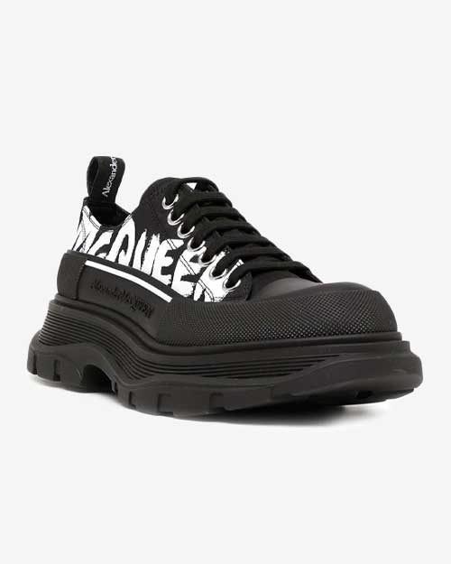 Alexander McQueen Graffiti-logo Tread Slick Sneakers