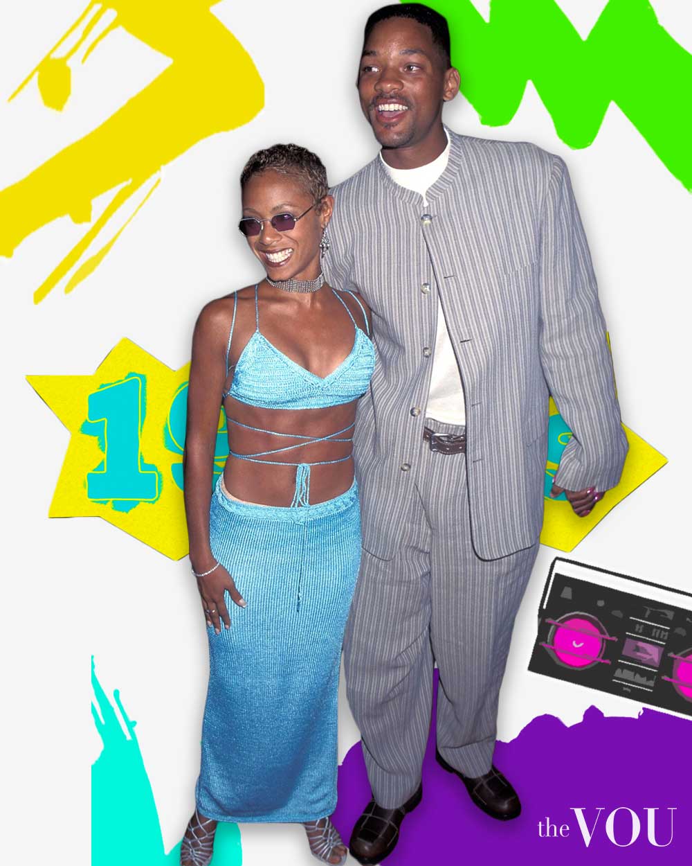 Will Smith and Jada Pinkett 90s couple outfits to wear to a 90s party