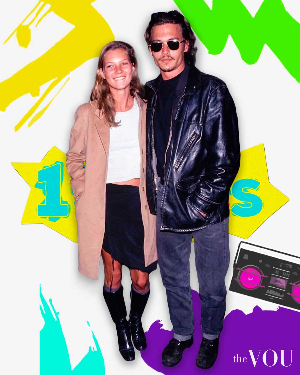 Johnny Depp and Kate Moss 90s couple outfits to wear to a 90s party