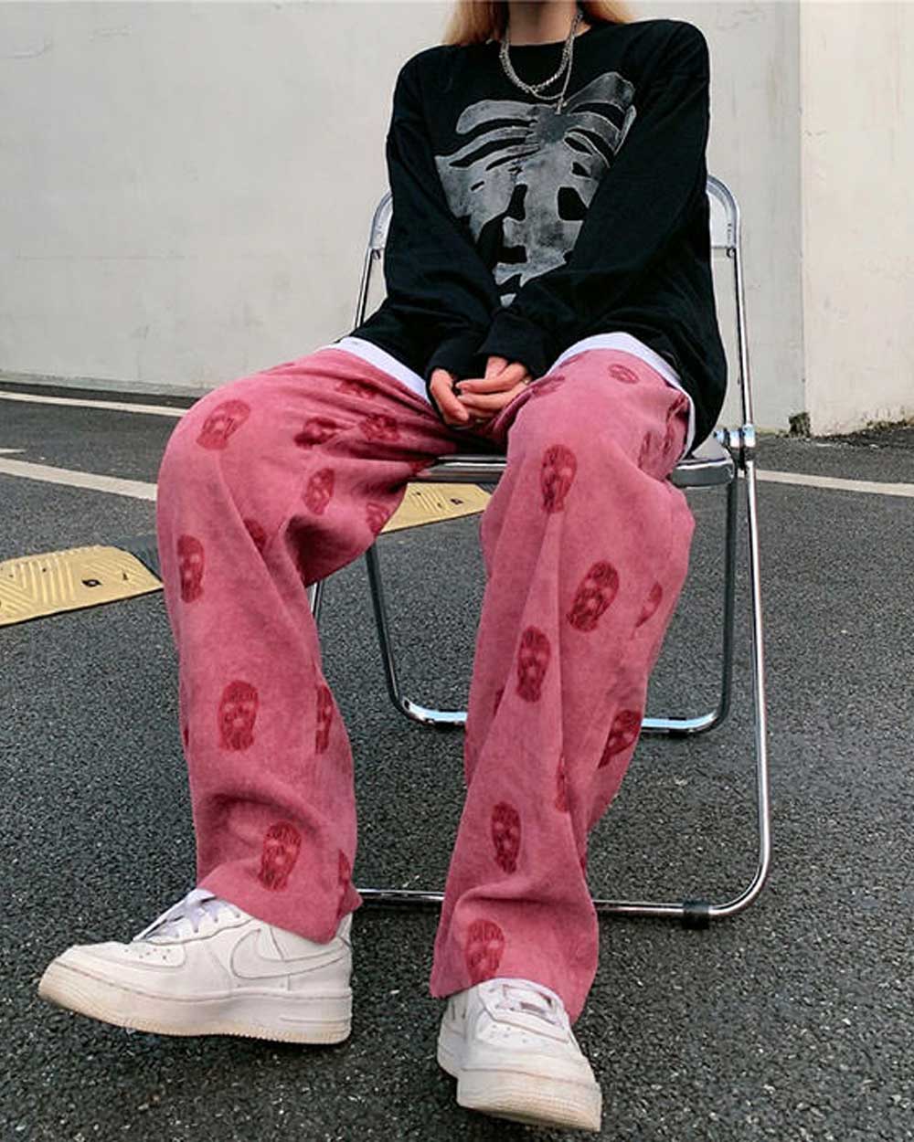 Emo Style Skull Pants Outfits