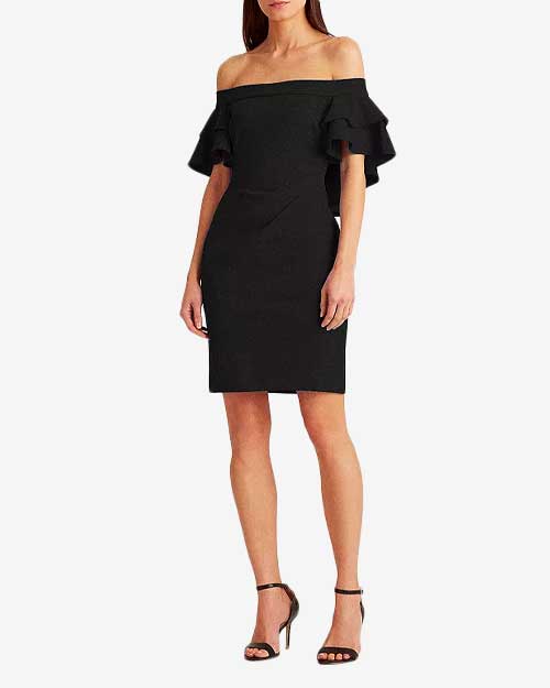 Ralph Lauren Ruffled Off-the-Shoulder Cocktail Dress