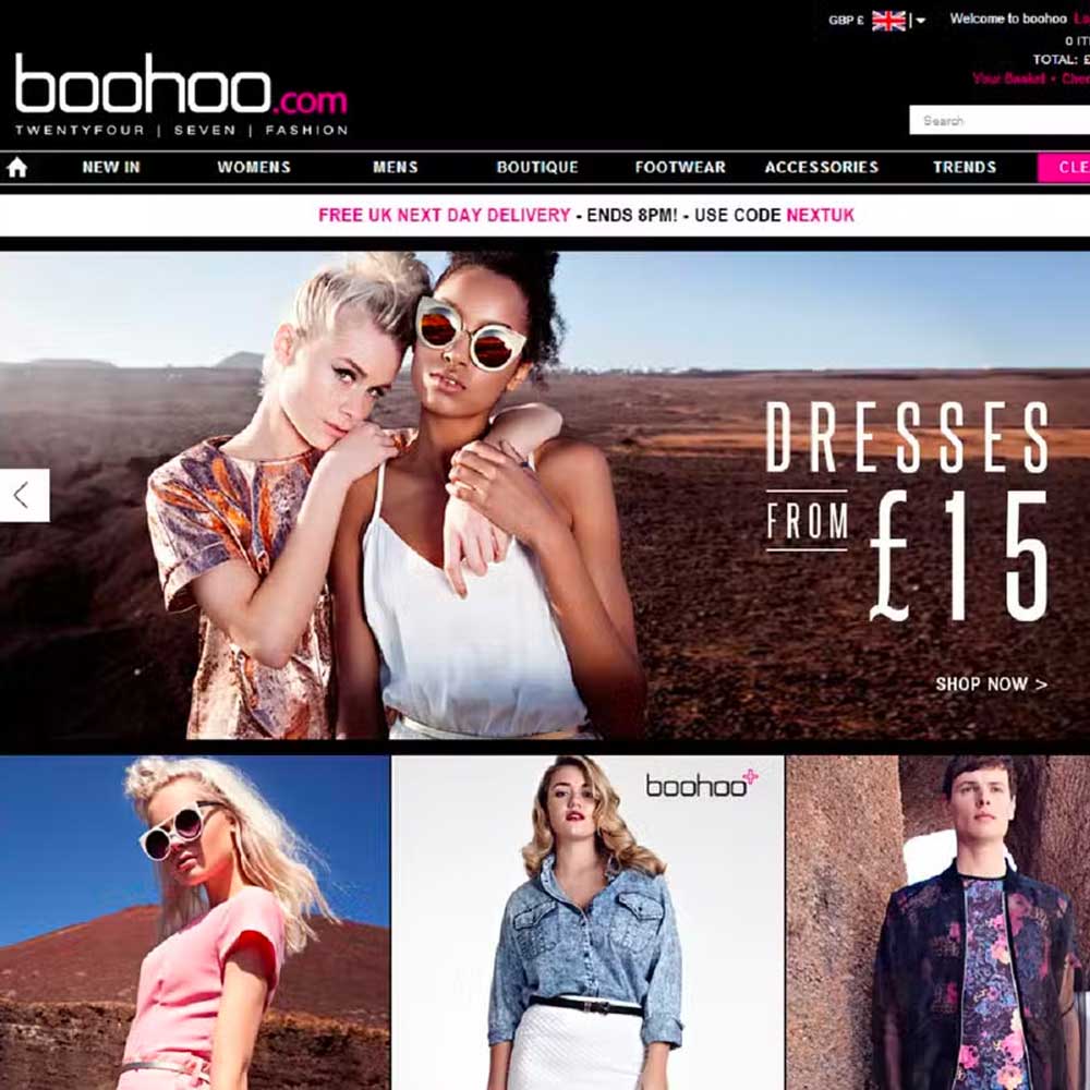 Boohoo Fast Fashion Brand