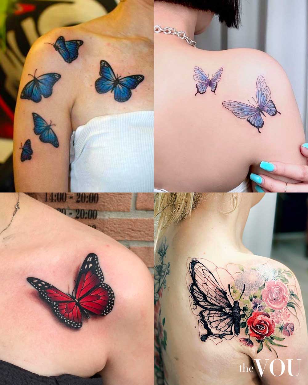 Butterfly Tattoos on Shoulder