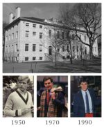 A vintage illustration of a preppy gentleman in a tweed jacket and bow tie, representing the classic origins of preppy fashion and lifestyle.