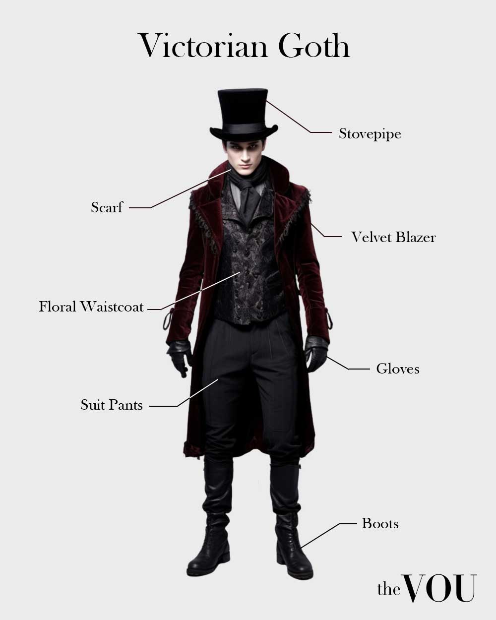 Victorian goth ouftit elements