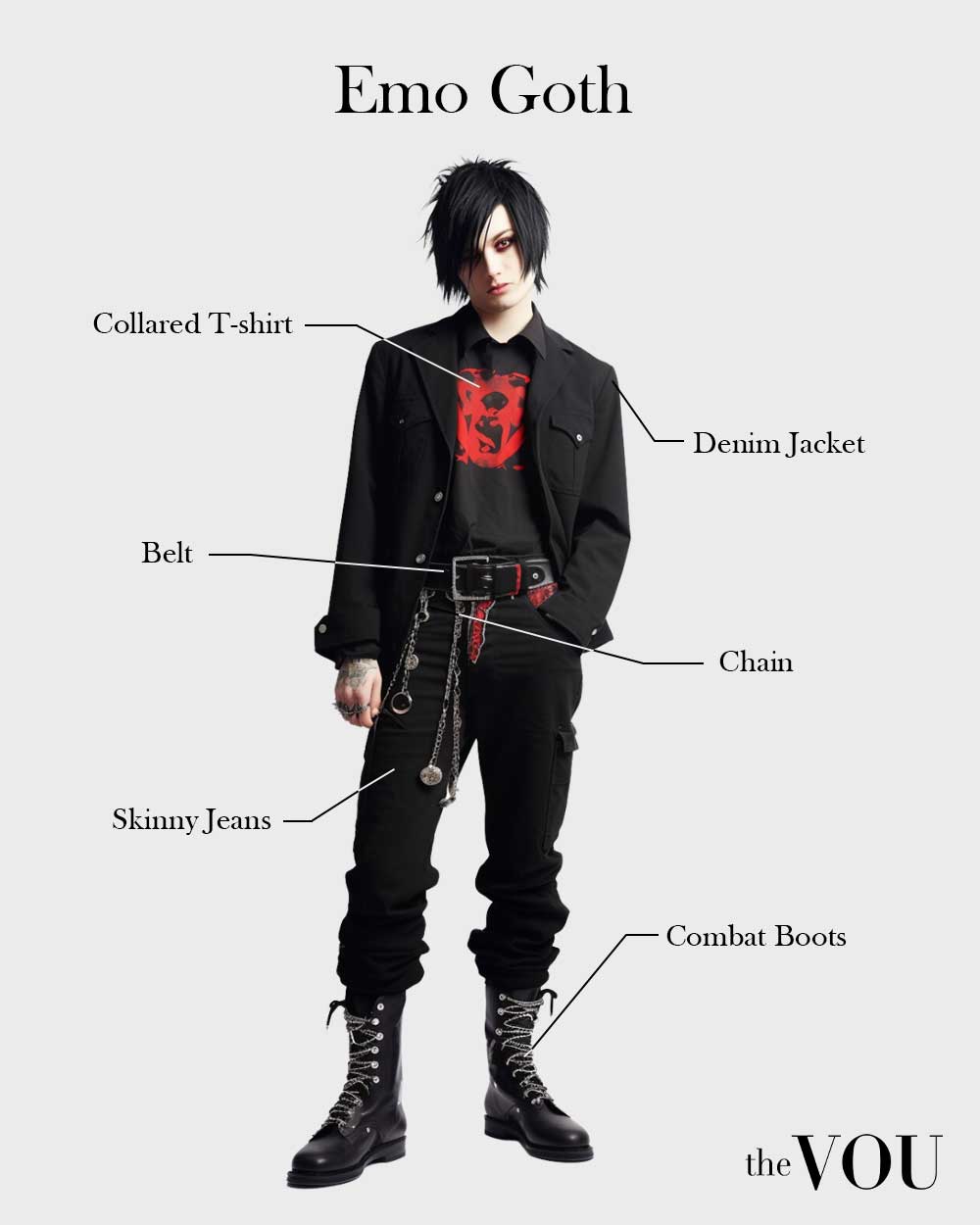 Emo goth outfit elements