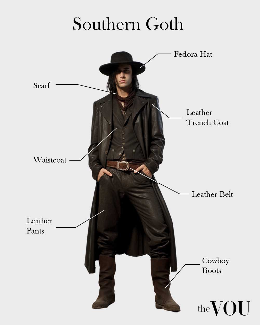 Male Southern Goth fashion style