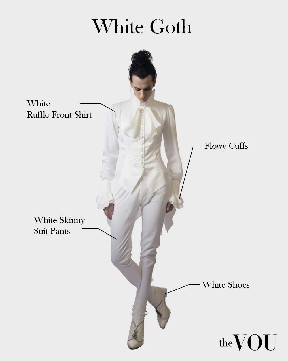 White Goth outfit elements for man