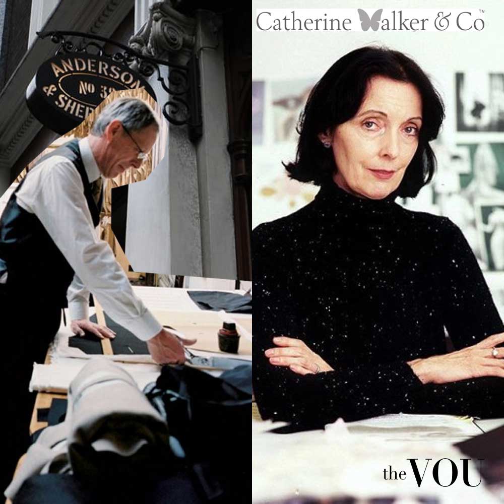 A tailor in the Anderson & Sheppard store, and Catherine Walker, one of the most influential bespoke designers.